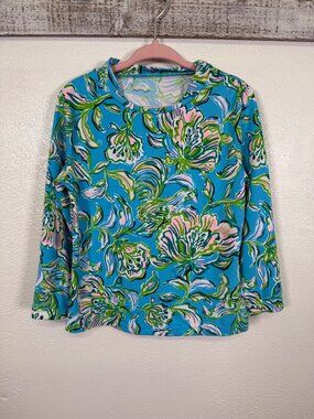 Lilly Pulitzer girls UPF 50+ Rashguard Long Sleeve top Swim Summer Size  6